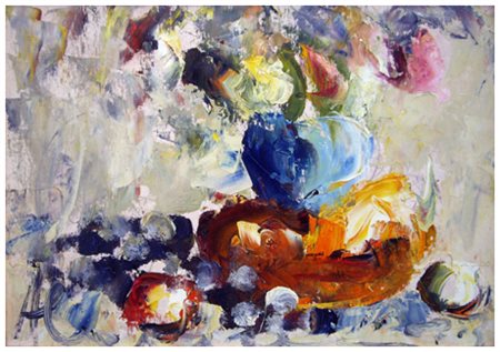 PAOLO MASSIMO ABRANS Livorno 1952 Senza titolo Olio su tela cartonata 35 x...