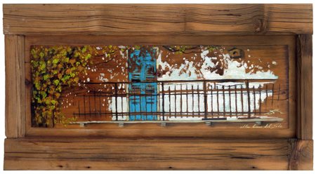 MASSIMO LOMI Livorno 1953 Alla luce del sole 2014 Tempera su tavola 45 x 88....