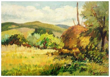 RENZO CASALI Livorno 1897 – Livorno 1977 Senza titolo 1950 Olio su tavola 25...