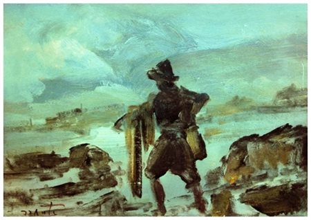 ALVARO DANTI Livorno 1911 – Livorno 1985 Senza titolo Olio su tavola 35 x...