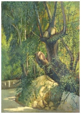 GIO DI BATTE Livorno 1944 Senza titolo Olio su tavola 40 x 28. Firma in b. a...