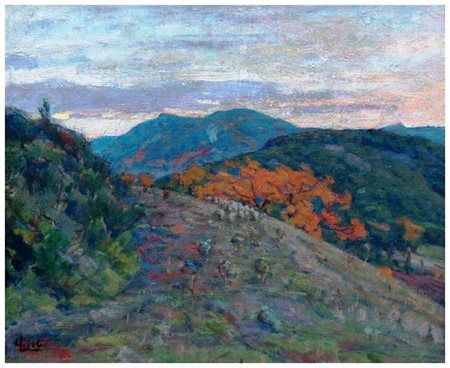 LUIGI GIOLI San Frediano a Settimo 1854 – Firenze 1947 Paesaggio Olio su...