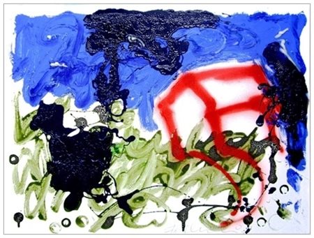 MASSIMO FALSETTI Roma 1955 Casa 2000 Olio e t.m. su tela 60 x 80. Firma in b....