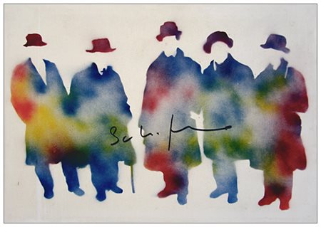 MARIO SCHIFANO Homs (Libia) 1934 – Roma 1998 Futurismo anni ‘70 Vernici spray...