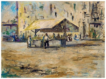 CAMPIGLIA Senza titolo Olio su tavola 30 x 40. Sul verso firma e località....