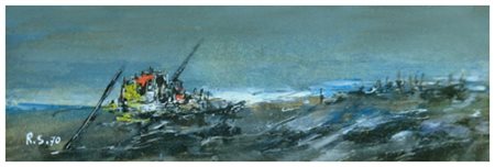 AUTORE IGNOTO Senza titolo 1970 Olio su cartone 5 x 15,5. Firma e data in b....