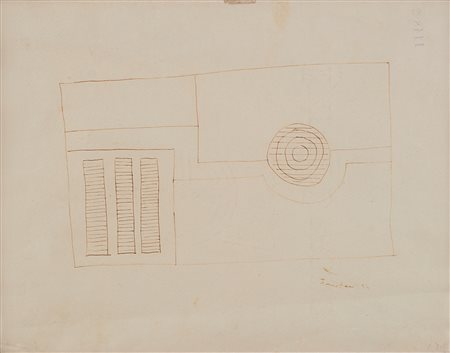 Lucio Fontana Composizione astratta 1934 inchiostro su carta, cm...