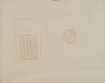 Lucio Fontana Composizione astratta 1934 inchiostro su carta, cm...