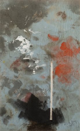 Man Ray By Request 1965 olio su stoffa cm 35x23 Firmato e datato in basso a...