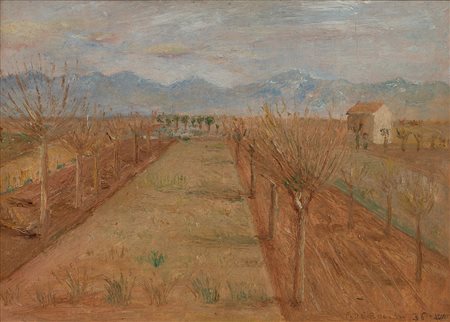 Francesco De Rocchi Senza titolo 1936 olio su tavola cm 17,4x24Firmato e...