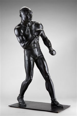 Francesco Messina Pugilatore bronzo cm h 63x36x20 Firmato alla base:...