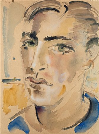 Filippo De Pisis Ritratto di giovane 1943 acquerello s carta cm 27,1x20,2...
