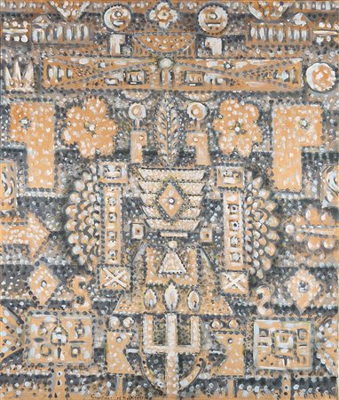 Phillip Martin Guardians Of the Offerina 1962 tempera su tela cm 132x115...