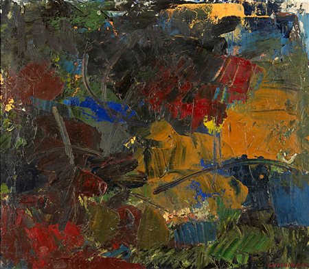 Alfredo Chighine Senza titolo 1955 olio su tela cm 50x60 Firmato e datato in...