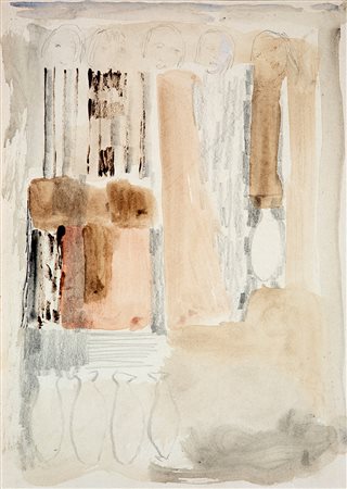 Fausto Melotti Senza titolo 1980 tempera, matita e matita contè su carta cm...