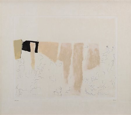 Alberto Burri Muffa 1957 acquaforte e litografia a colori cm 31,5x39,5...