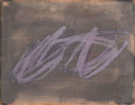 Jean Fautrier Nudo 1959 tempera e pastello su carta intelata cm 50x65Siglato...