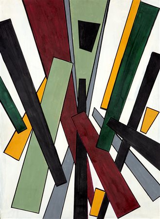 Mario Nuti Senza titolo 1950 tempera su cartoncino applicato su tela cm...