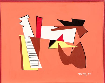 Alberto Magnelli Composizione 1950 olio su cartone cm 34x43 Firmato e datato:...