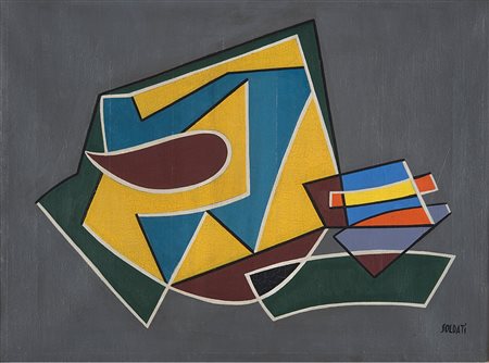 Atanasio Soldati Quello che mi pare 1950 olio su tela cm 42,5x57,2 Firmato in...