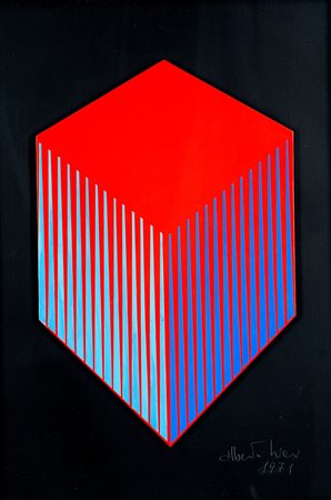Alberto Biasi Senza titolo 1971 acrilico su cartone cm 40x30Firmato e datato...