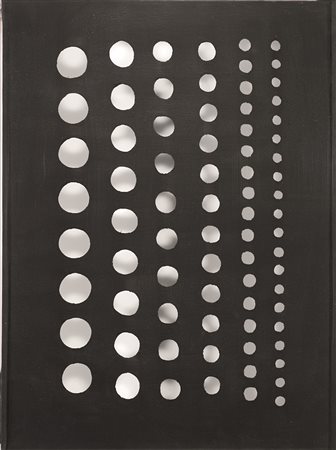 Dadamaino Volume 1958 idropittura su tela cm 60x45 Firmato, titolato e datato...