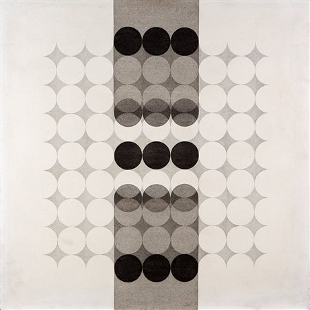 Carlo Nangeroni Mutazione per movimento 1971 acrilico su tela, cm...