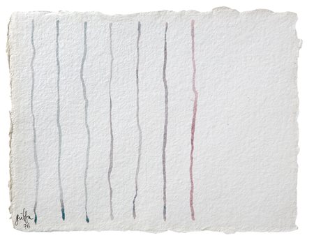 Giorgio Griffa Senza titolo 1976 acquerello su carta cm 24,5x32Firmato e...
