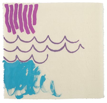 Giorgio Griffa Senza titolo 1990 tempera su tela cm 40x41Firmato e datato al...