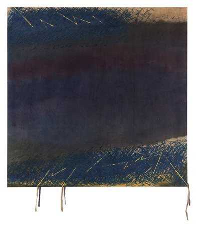 Sandro Martini Dark blue 1979 tecnica mista su tela cm 140x140 Firmato al...