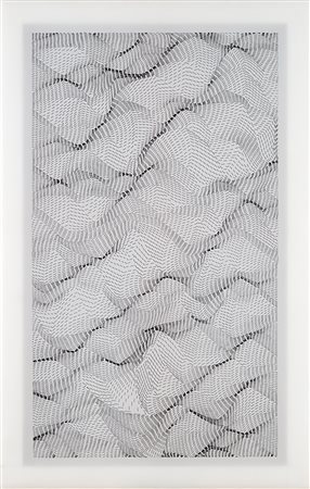 Dadamaino Sein und zeit 2000 carta intelaiata, cm 82x52 Firmato, titolato e...