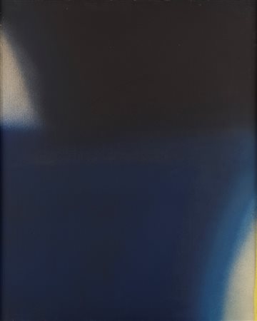 Claudio Olivieri Autocromie blu/nere, 1973 olio su tela cm 100x80Firmato,...