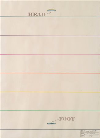 Shusaku Arakawa Self Portrait 1967 tecnica mista su cartoncino cm...