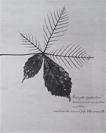 Vincenzo Agnetti Progetto panteistico 1972 riporto fotografico su tela cm...