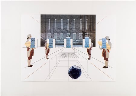 Giulio Paolini L'offerta musicale 2009 cartoncino e collage su carta cm...