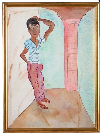 Luigi Ontani Murantonio de los animales china e acquarello su carta cm...