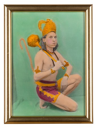 Luigi Ontani HanuMan 1976 fotografia dipinta cm 17x12,5Titolato, datato e...