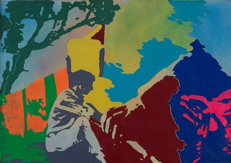 Giangiacomo Spadari Senza titolo tela emulsionata cm 70x100PROVENIENZAMilano,...