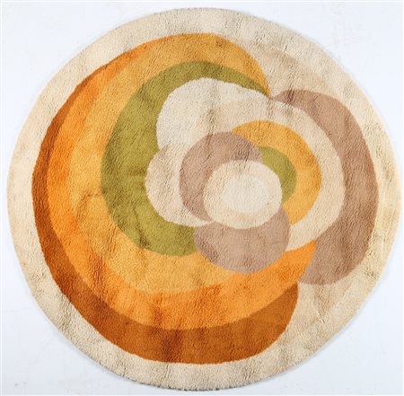 MANIFATTURA ITALIANA Tappeto tondo. Lana. Cm 195,00 x 195,00. Lana, anni...