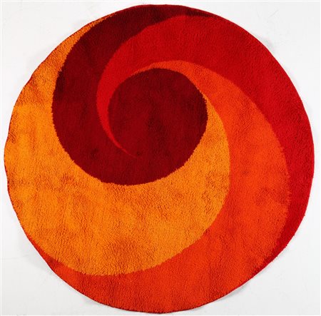 MANIFATTURA ITALIANA Tappeto tondo. Lana. Cm 200,00 x 200,00. Lana, anni...