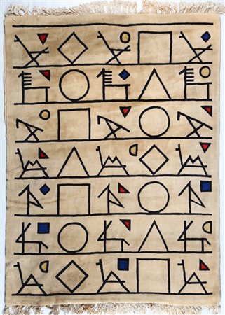 MANIFATTURA ITALIANA Tappeto. Lana. Cm 220,00 x 162,00. Lana, anni 70 ITALIAN...