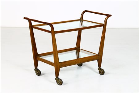 PONTI GIO' (1891 - 1979) Attrib. Carrello. Legno di noce e vetro. Cm 92,00 x...