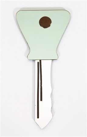 STARCK PHILIPPE (n. 1949) Specchio "chiave". Tecnica mista su specchio. Cm...