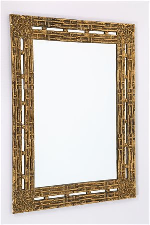 FRIGERIO LUCIANO Specchio. Specchio e bronzo. Cm 62,00 x 84,00 x 3,00. Anni...