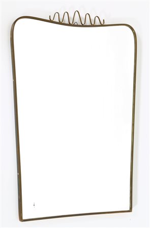 PONTI GIO' (1891 - 1979) Attrib. Specchio. Ottone e vetro. Cm 57,00 x 72,00 x...