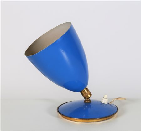 MANIFATTURA ITALIANA Lampada da tavolo. Metallo laccato e ottone. Cm 10,00 x...