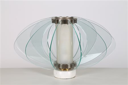 FONTANA ARTE Alla maniera di. Lampada da tavolo. Acciaio, vetro. Cm 69,00 x...