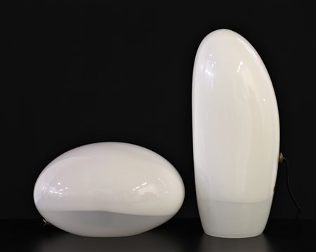 NASON CARLO (n. 1936) Coppia di lampade da tavolo. . Cm 16,00 x 48,00 x...