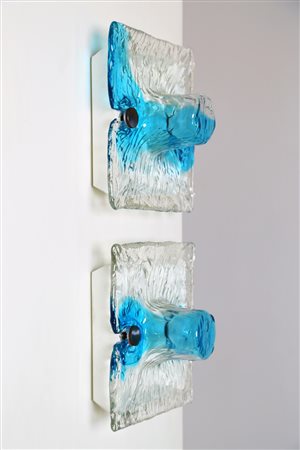 ZUCCHERI TONI (1937 - 2008) Coppia di applique mod. Quilt. Metallo laccato,...