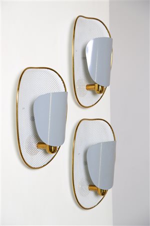 BAG TURGI Tre applique. . Cm 23,00 x 28,50 x 10,50. Metallo laccato e ottone,...